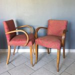 Paire de fauteuils bridge à motif rosé