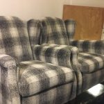 Fauteuils montagnards tissu gros carreaux