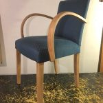 Fauteuil bridge tissu bleu