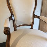 Fauteuil cabriolet tissu blanc