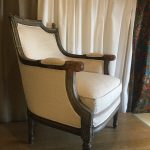 Fauteuil bergère à coussin tissu Ridex beige