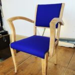 Fauteuil bridge - tissu laine bouillie couleur bleu Klein