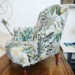 Fauteuil anglais tissu Nobilis agave